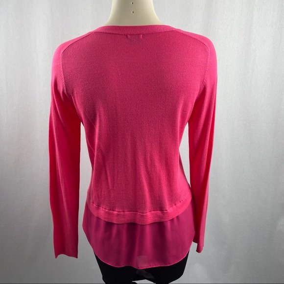 Hoss Introqia Pink V-Neck Sweater With Attached Underskirt S - Picture 2 of 7